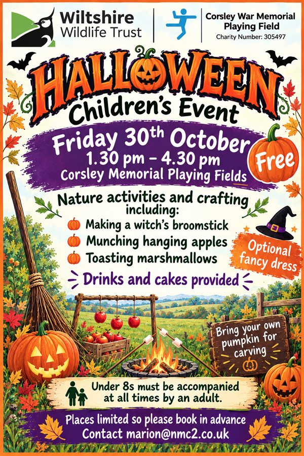 Halloween Children's Event, 1.30pm to 4.30pm, Corsley Memorial Playing Field